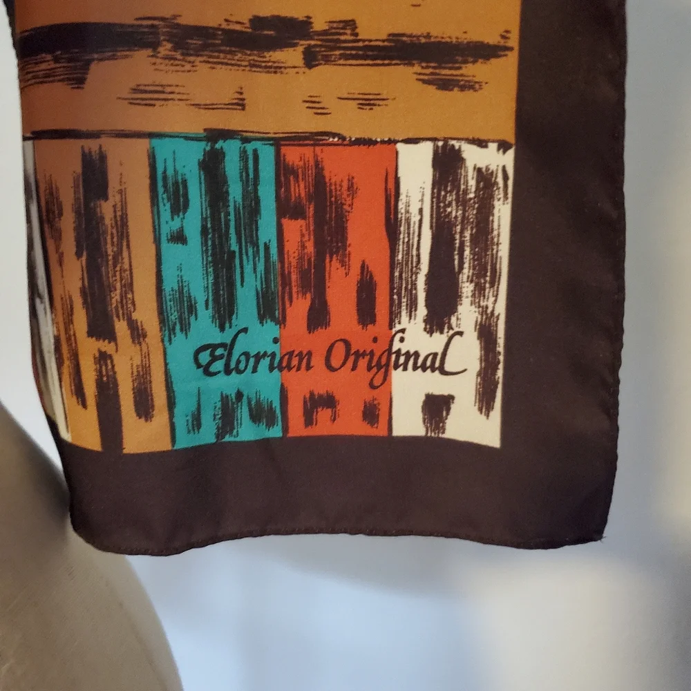 Vintage Elorian Original  Stripe neutral tones scarf